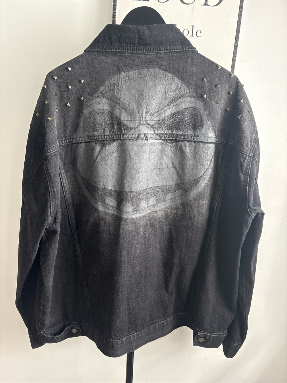 Disney Nightmare before Christmas denim studded Black jacket NWT mens size XL